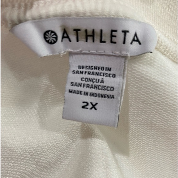 Athleta Retroterry V-Neck Sweatshirt in Magnolia White  NWT - Picture 7 of 8